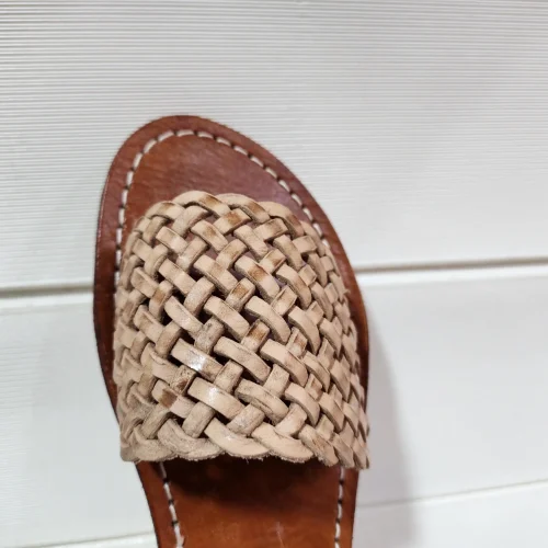 Women’s Braided Moroccan Leather Flat Slides