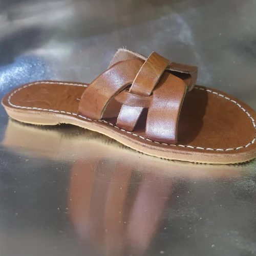 Women’s Brown Flat Moroccan Leather Sandals